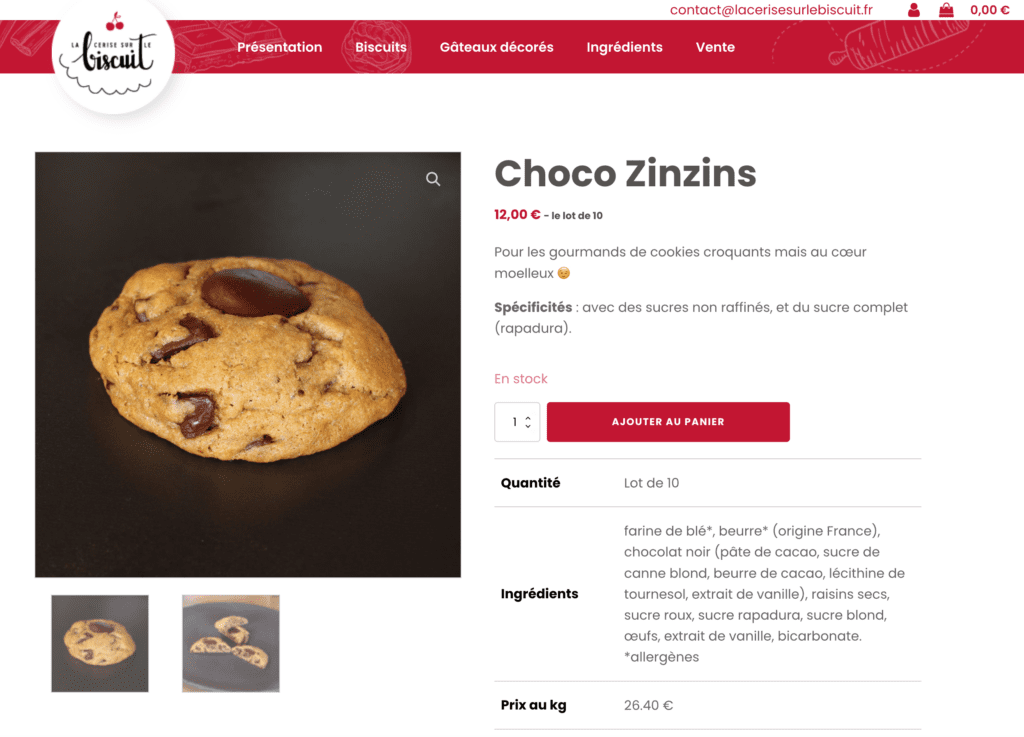 WebProjects - solutions E-commerce - La Cerise sur le Biscuit